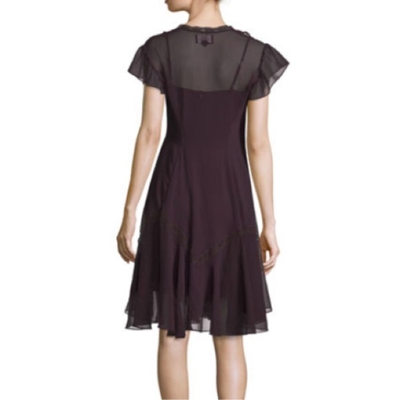 Needle & Thread Victorian Ruffled Midi Dress Plum Sz 6 - Picture 3 of 12